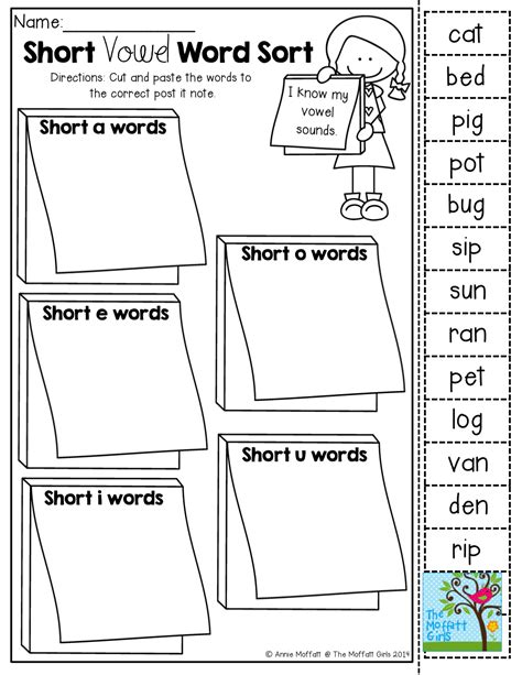 Short Vowels Sorting Worksheets Worksheetscity