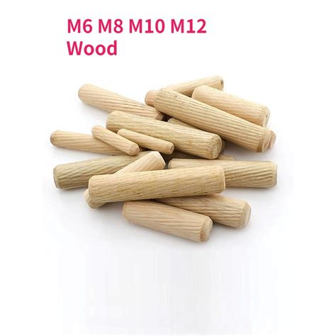 M6 M8 M10 M12 Wooden Dowel Cabinet Drawer Round Fluted Wood Craft Dowel