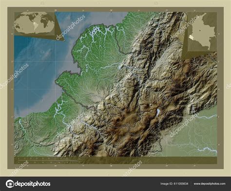 Narino Department Colombia Elevation Map Colored Wiki Style Lakes ...