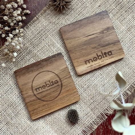 Jual Ruby Teak Wood Coaster Tatakan Gelas Kayu Jati Tatakan Kopi Teh