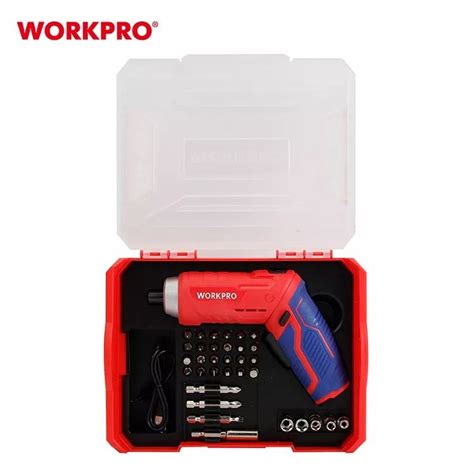 Workpro 34 件式 37v Usb 充電螺絲批電動鋰離子旋轉螺絲批套件 Workpro 34pc 37v Usb