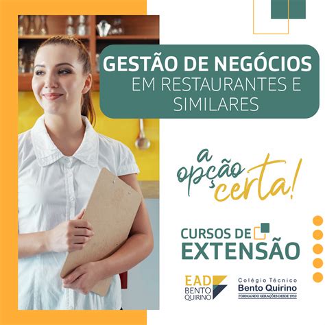 Gestão De Negócios Ead - Gestão de Negócios em Restaurantes e Similares – Ead Bento Quirino