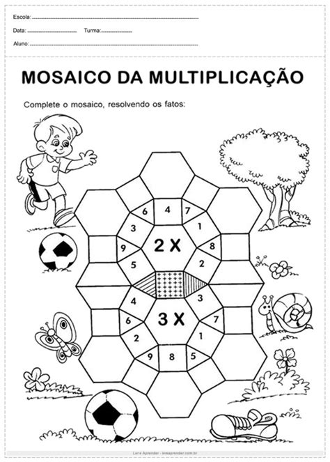 Divertida Atividade De Multiplicação 3 Ano - Atividades de multiplicação e divisão 3º ano - Para Imprimir