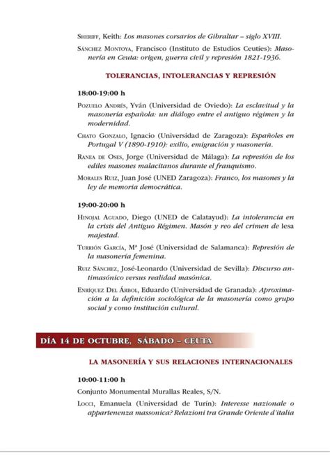 PROGRAMA XVI SYMPOSIUM INTERNACIONAL DE HISTORIA DE LA MASONERÍA