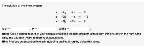 Solved The Solution Of The Linear