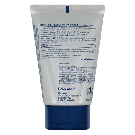 Nivea Men Dark Spot Reduction Face Wash Gm Price Uses Side