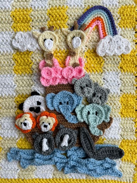 Noahs Ark Baby Blanket Etsy