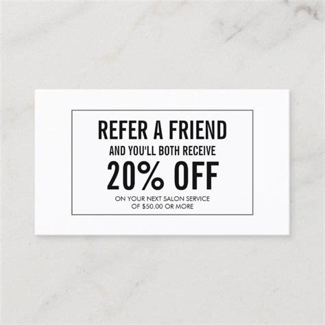 Simple Salon Customer Referral Card Zazzle Referral Cards Salons