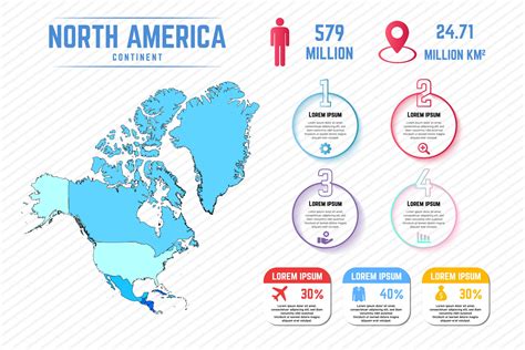 Colorful North America Map Infographic Template 3218629 Vector Art at ...