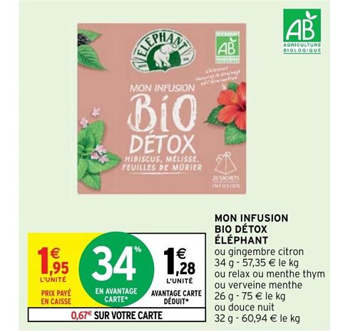 Promo Mon Infusion Bio D Tox L Phant Chez Intermarch