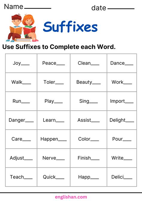 Prefix and Suffix Worksheets and Exercises • Englishan