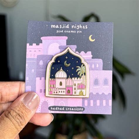 Enamel Pin-masjid Nights Gold Enamel Pin, Muslim Pin, Mosque Enamel Pin ...