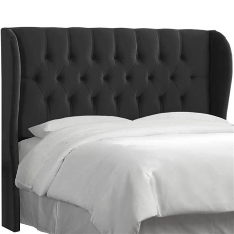 Skyline Tufted Wingback Tufted Panal Headboard in Black - 41XXVLVBLC