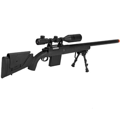 APS M40A3 Bolt Action Airsoft Sniper Rifle 550 FPS Version (Color: Bla ...