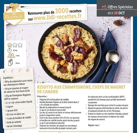 Promo Risotto Aux Champignons Chips De Magret De Canard Chez Lidl