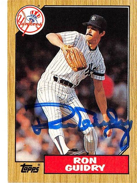 Ron Guidry autographed baseball card (New York Yankees) 1987 Topps #375