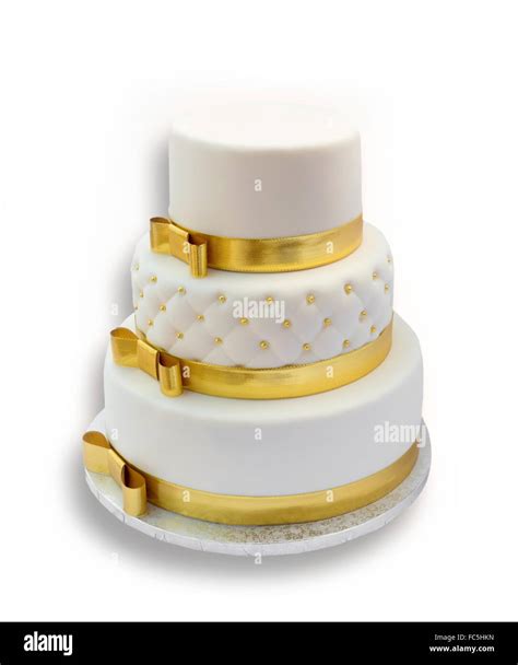 Wedding cake on white background Stock Photo - Alamy