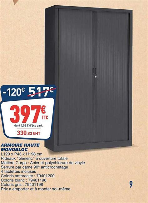 Promo Armoire Haute Monobloc chez Bureau Vallée iCatalogue fr