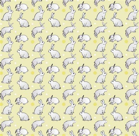 Download Cute Bunny Drawing On Yellow Wallpaper | Wallpapers.com