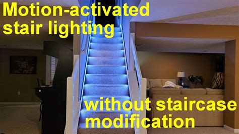 Motion Activated Led Stair Lighting Without Staircase Modification Youtube