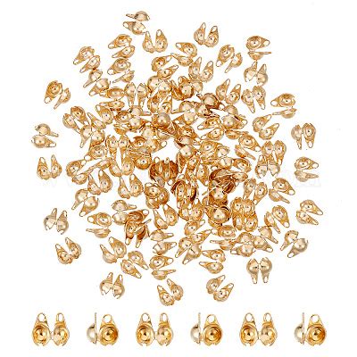 Wholesale Unicraftale Pcs Golden Bead Tips Stainless Steel Calotte