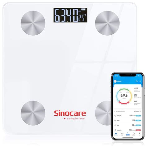 Sinocare Bluetooth Body Fat Scale Bmi Scale Smart Electronic Scales Led