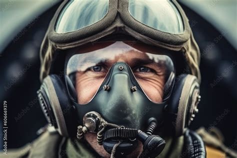 Military pilot in the cockpit of the jet airplane Stock Illustration ...