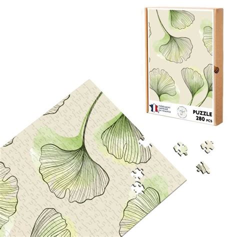 Puzzle Classique 280 pièces Feuilles Exotiques Motif Minimaliste