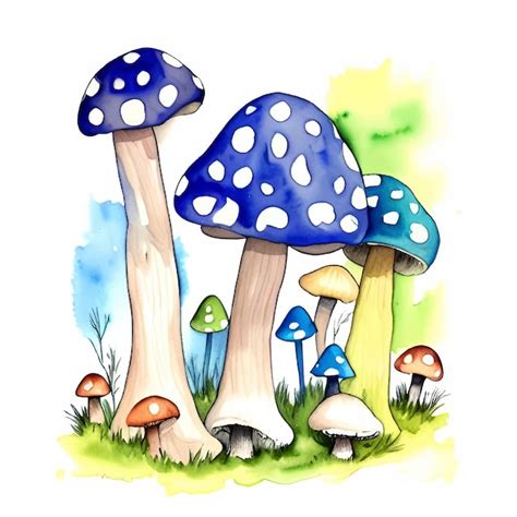 Premium Vector Cute Watercolor Mushrooms Painting