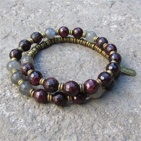 Love And Serendipity Genuine Garnet And Labradorite Bead Wrap Mala