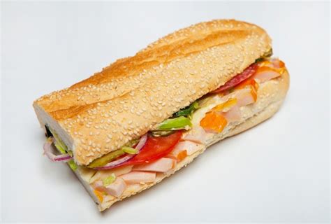 Premium Photo | Assorted delicious baguette sandwiches.