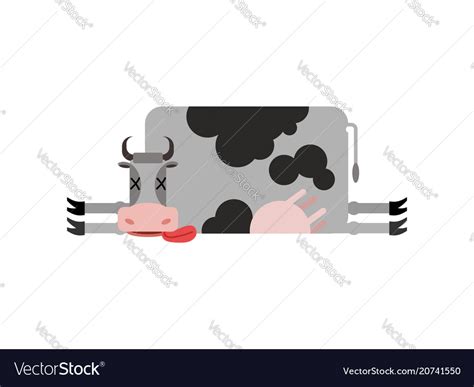 Dead cow farm animal corpse cattle Royalty Free Vector Image