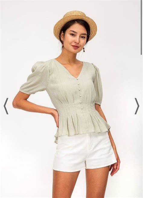 Love And Bravery Gweneth Textured Puff Sleeve Top Women S Fashion