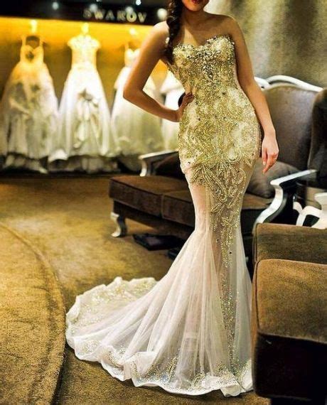 Wedding Dresses Gold Mermaid Wedding Dress 2029521 Weddbook