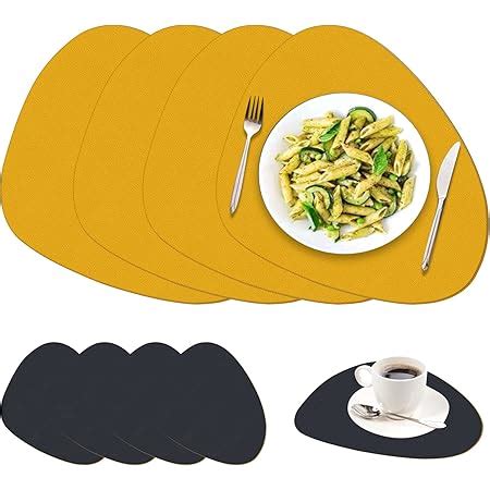 Sets De Table Lavable Rond Set Couverts De Table Cuir Napperons