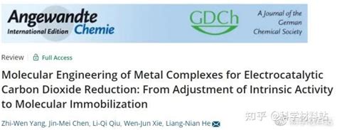 南开大学何良年课题组Angew综述 面向电催化还原CO2的分子工程从金属配合物催化剂的本征活性调节到分子固载 知乎