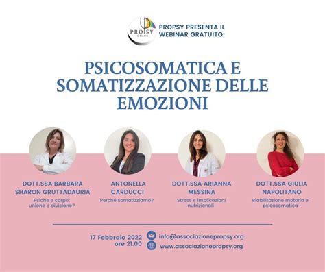 Psicosomatica E Somatizzazione Delle Emozioni Associazione Propsy Onlus