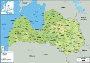 Latvia Map (Road) - Worldometer