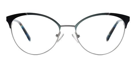 Huxley Blue Mix Cat Eye Unique Metal Eyeglasses