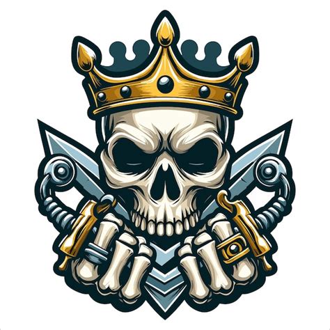 Premium Vector Skull King Mascot Logo Vector Illustration On White