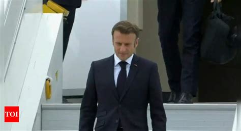 French President Emmanuel Macron arrives in India for G20 Summit ...