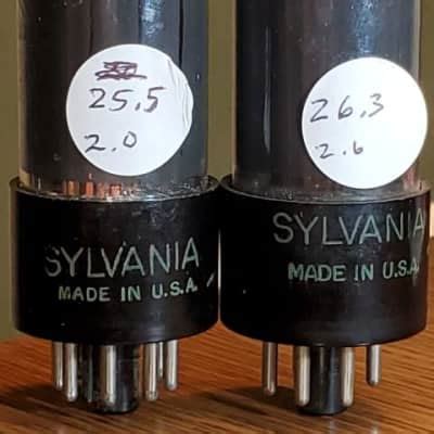 Sylvania 6V6GT Tubes Matched Pair NOS Testing Matched Reverb