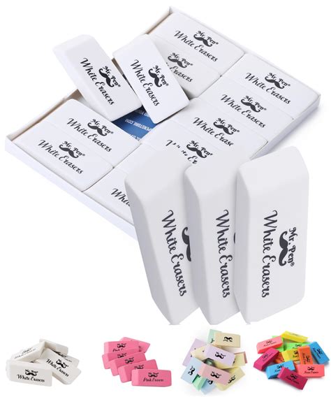 Buy Mr. Pen- Erasers, Pencil Eraser, 12 Pack, White Erasers, Eraser ...