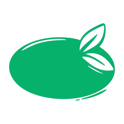 Oval green sticker with leaf 42536386 Vector Art at Vecteezy