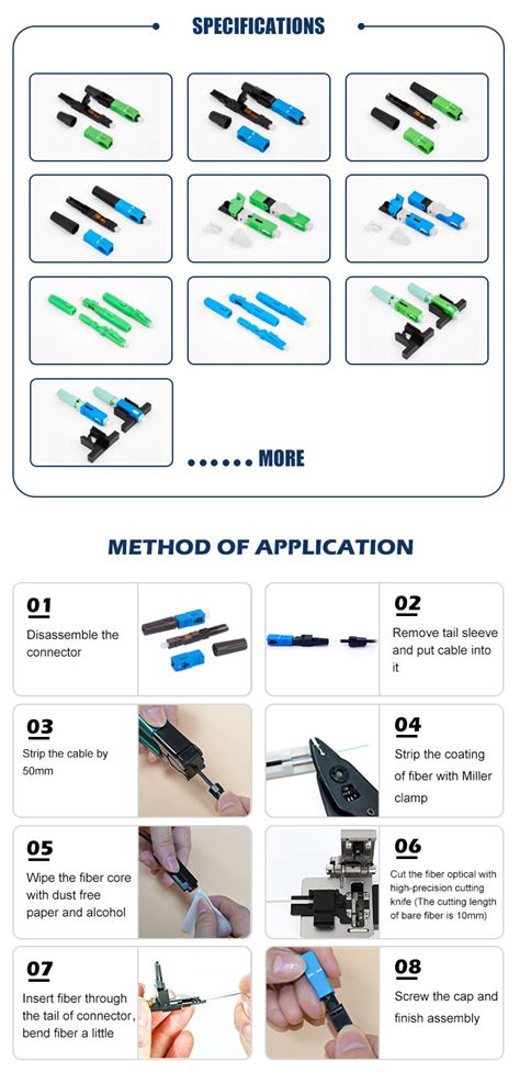 Ftth Field Assembly Quick Connector Fc Sc Apc Upc Single Mode Sm Fiber