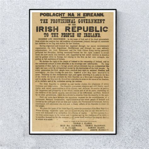 Proclamation Poster A Irish Republic Republican Easter Rising