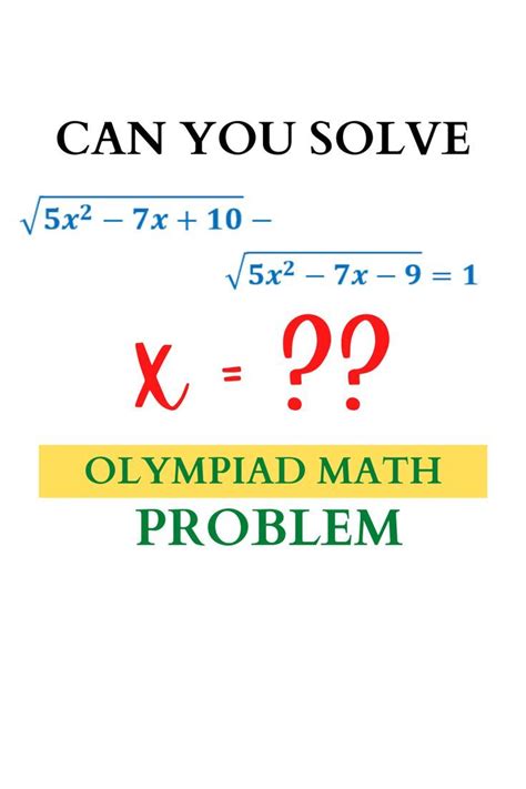 Internation Math Contest Solve A Surprising Radical Equation Math