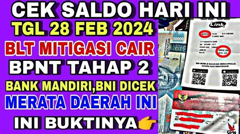 Cek Saldo Hari Ini BLT MITIGASI BPNT Tahap 2 Daerah Ini Tgl 28