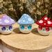 Unique Lavender Red And Blue Fairy Garden Mushrooms Desk Buddy Pet