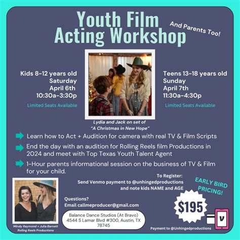 Youth Film Acting Workshop In Austin At Balance Dance Studios